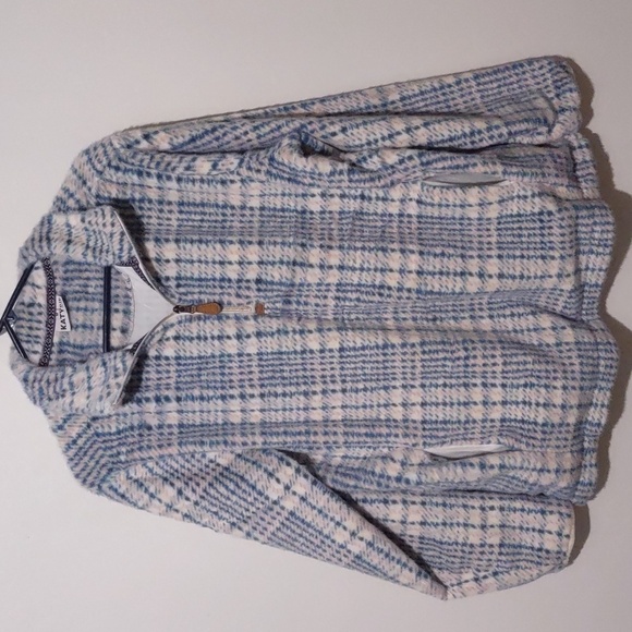 Katy Did Women’s Medium Pullover Hoodie Sweater Pink Blue Faux Fur Heavy Quality - Picture 2 of 9